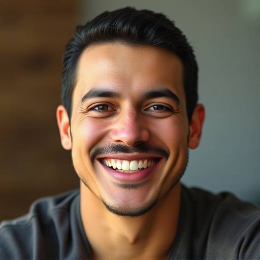 Foto de perfil de Rafael Santos, sorrindo com um semblante amigável.